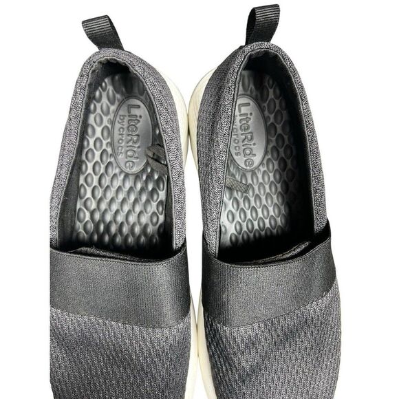 CROCS Lite Ride Black Slip-on Stretch Breathable Walking Shoe Women's Size 8 - Picture 4 of 10